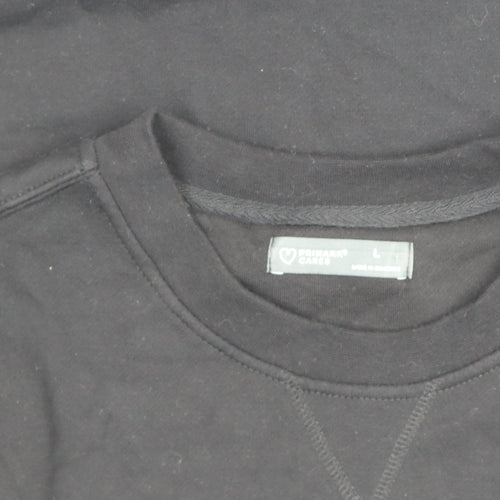 Primark Cares Women's Black L Pullover Sweatshirt Cotton Blend