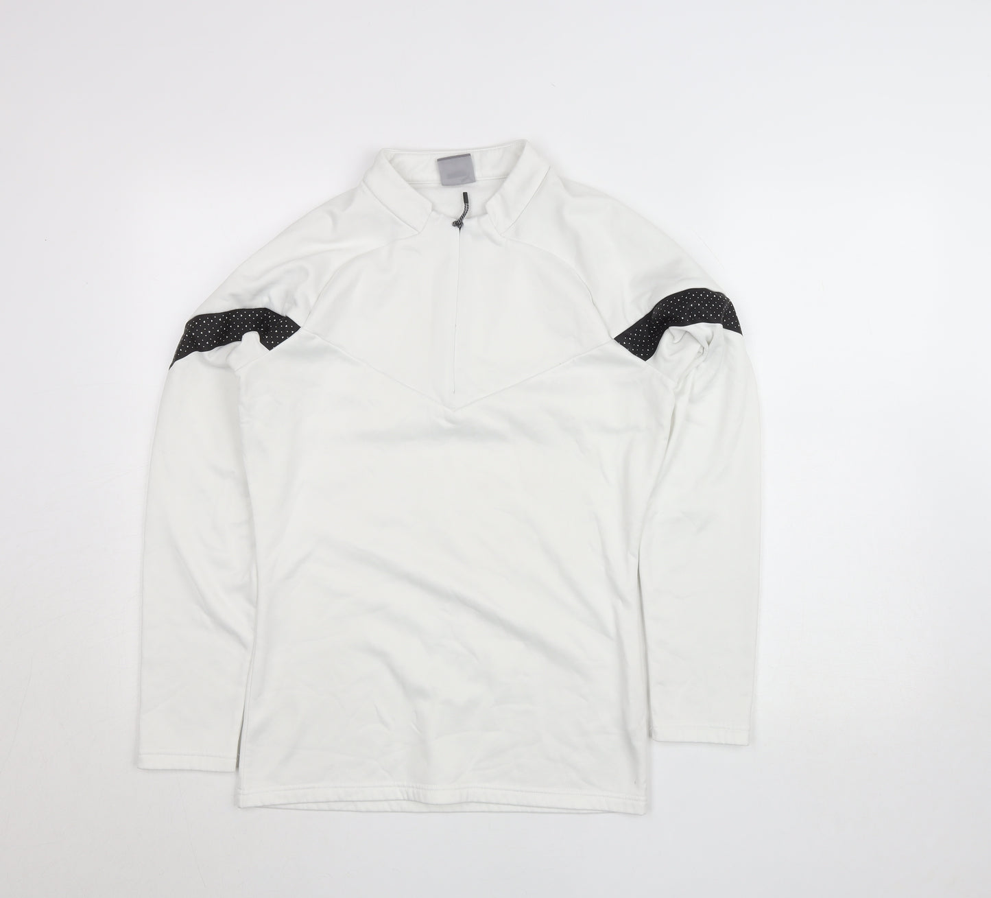 Puma Women White XS 1/4 Zip Pullover Sweatshirt with Black Detail