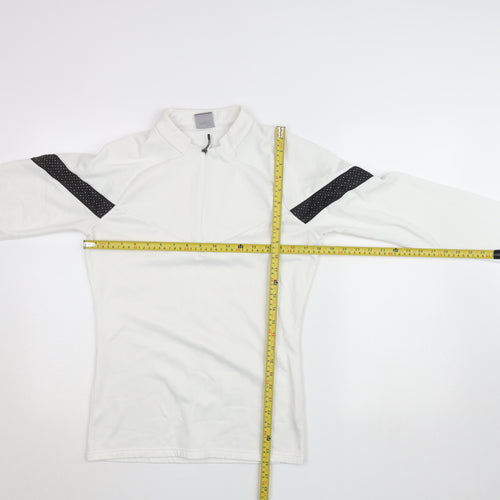 Puma Women White XS 1/4 Zip Pullover Sweatshirt with Black Detail