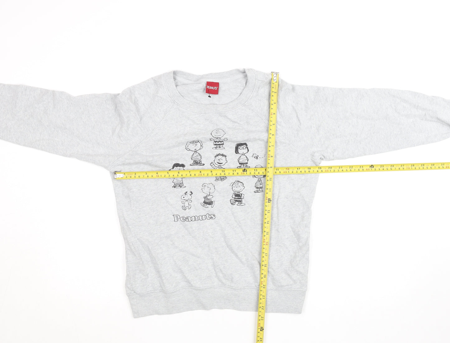 Marks and Spencer Peanuts Women Grey Marl Size 10 Crew Neck Sweatshirt
