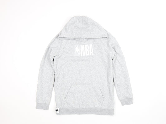 Decathlon Boys Grey NBA Pullover Hoodie - Cotton Blend, Size 10 Years