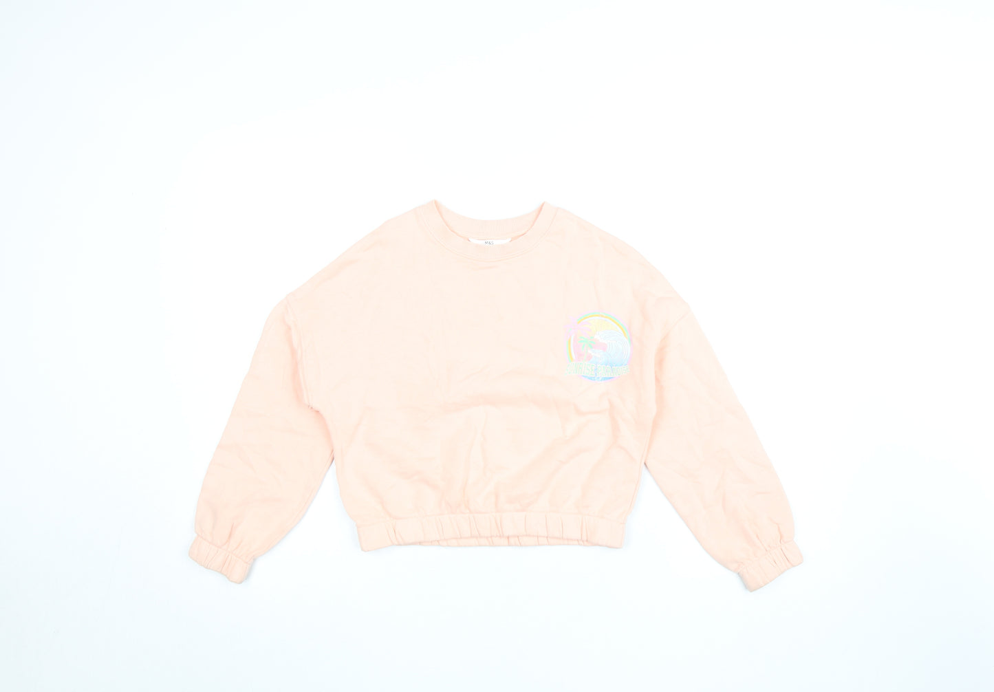 Marks and Spencer Girls Pink Graphic Pullover Sweatshirt 9-10 Years