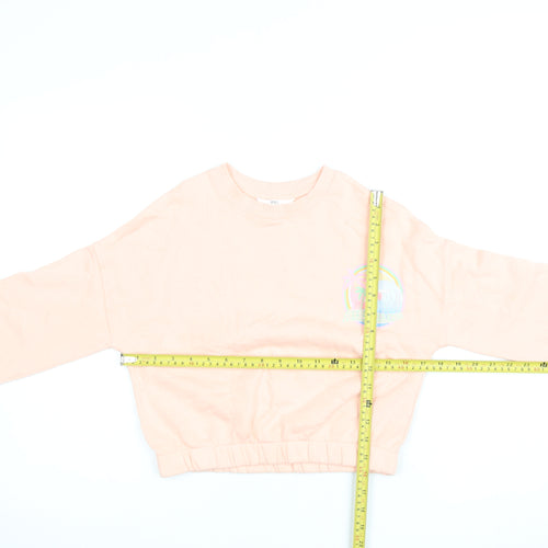 Marks and Spencer Girls Pink Graphic Pullover Sweatshirt 9-10 Years