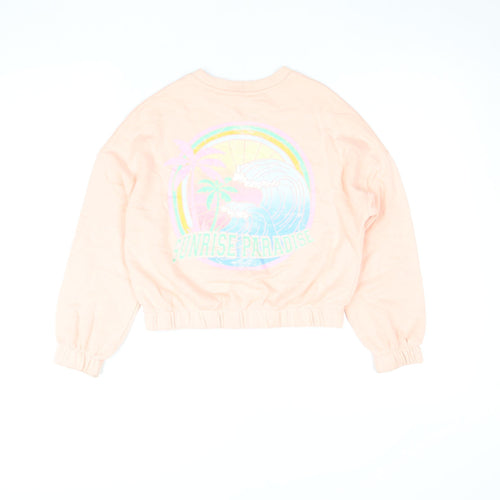 Marks and Spencer Girls Pink Graphic Pullover Sweatshirt 9-10 Years