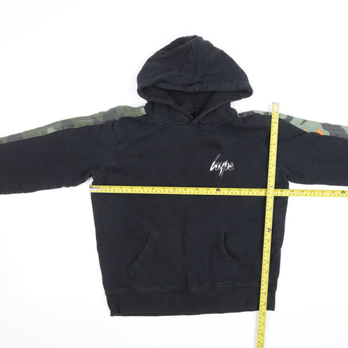Hype Girls Black Camo Sleeve Hoodie 13 Years Pullover Sweatshirt