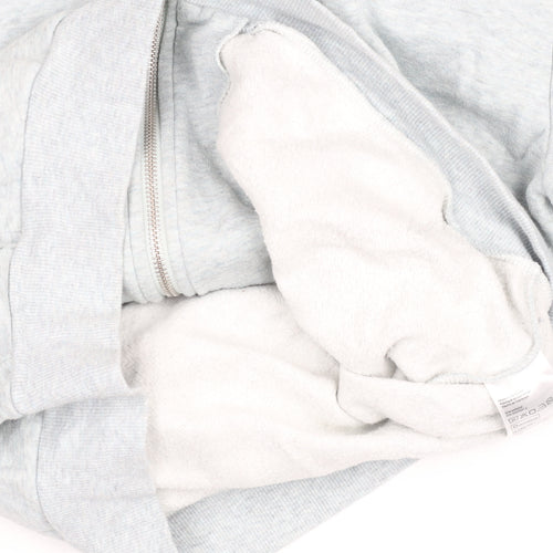 H&M Women Light Grey Full Zip Hoodie Size L Cotton Blend Casual