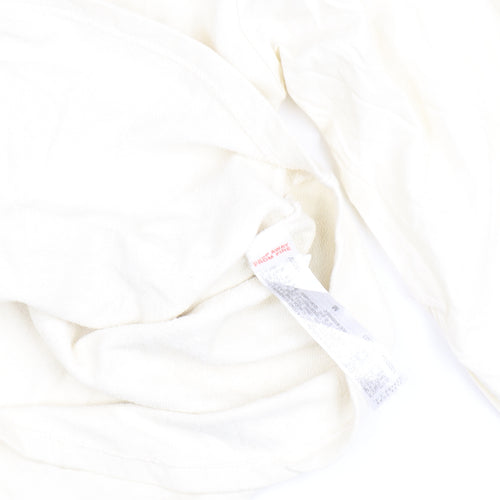 Zara Home Women Ivory Cotton Pullover Sweatshirt M Relaxed Fit