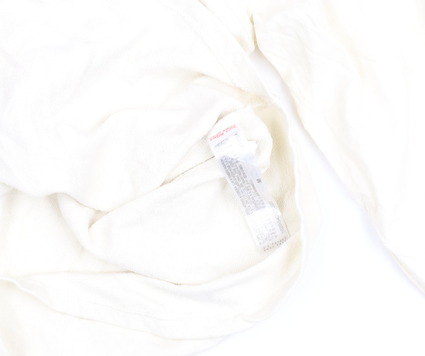 Zara Home Women Ivory Cotton Pullover Sweatshirt M Relaxed Fit