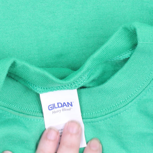 Gildan Women’s Green Christmas Crew Neck Pullover Jumper Size S