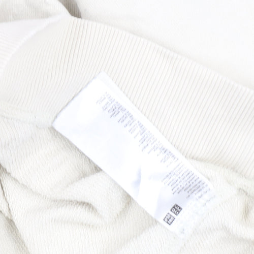 Uniqlo Women Beige Pullover Hoodie M Cotton Casual Sweatshirt