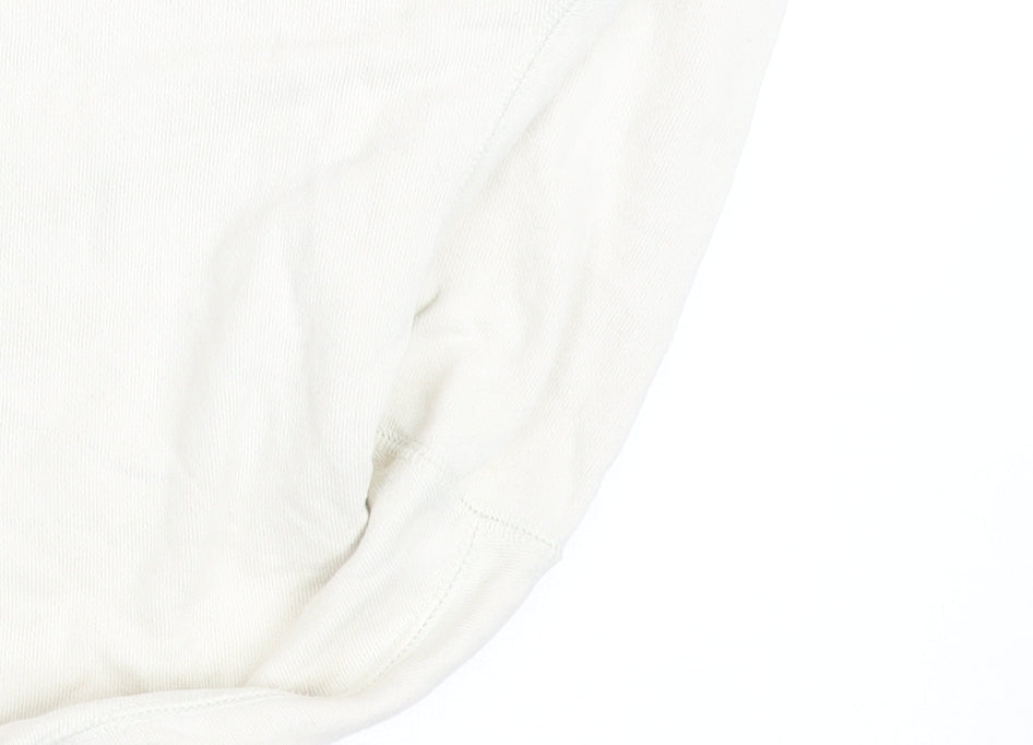 Uniqlo Women Beige Pullover Hoodie M Cotton Casual Sweatshirt