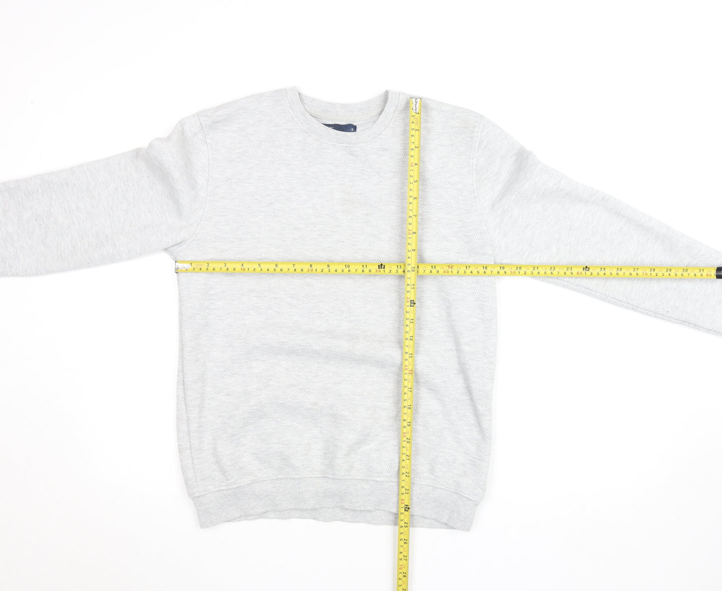 Easy Men's Grey Small Pullover Crew Neck Sweatshirt