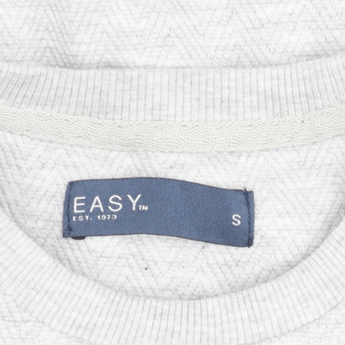 Easy Men's Grey Small Pullover Crew Neck Sweatshirt