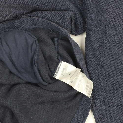 Weird Fish Men's Blue 1/4 Zip Waffle Knit Jumper Medium