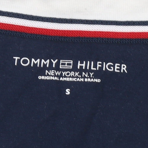 Tommy Hilfiger Men's Blue Colourblock Logo T-Shirt Size S