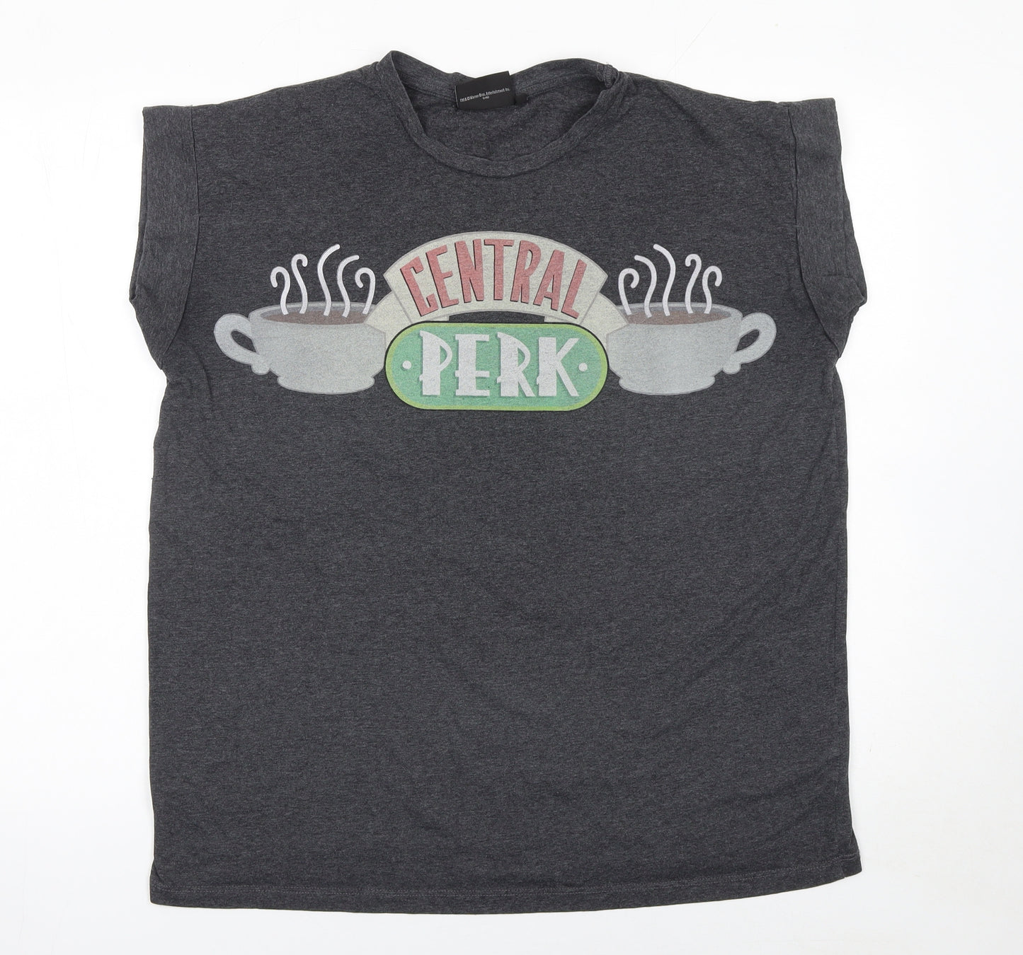 Friends Central Perk Grey T-Shirt Women Size 16 Graphic Casual Top