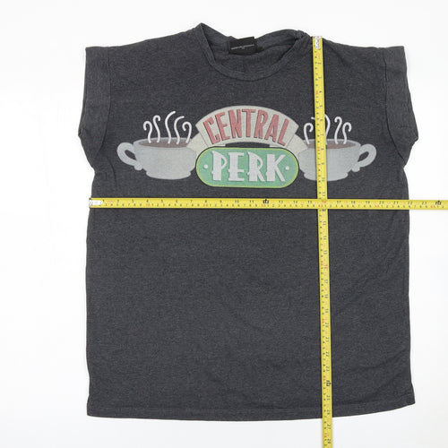 Friends Central Perk Grey T-Shirt Women Size 16 Graphic Casual Top