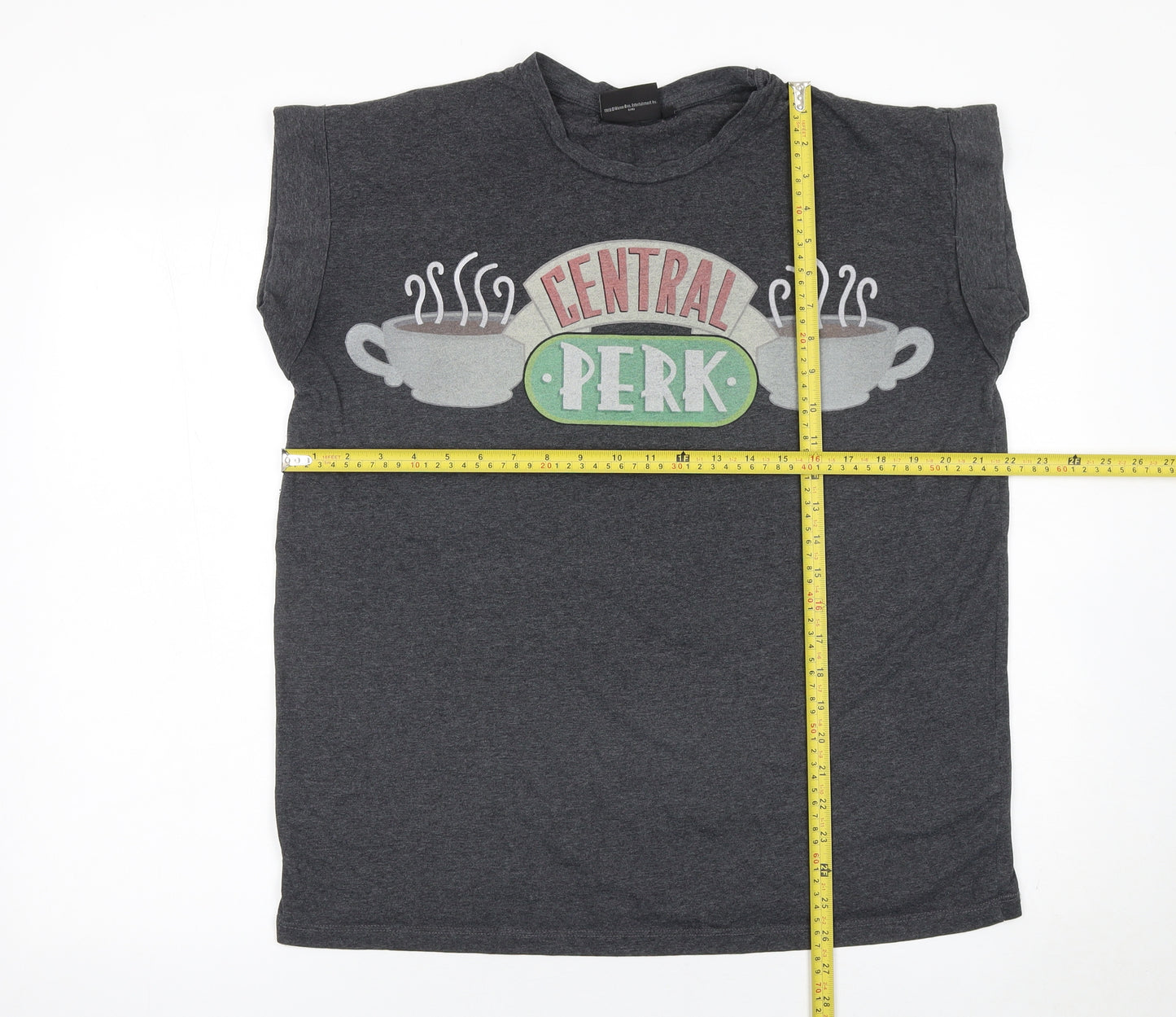 Friends Central Perk Grey T-Shirt Women Size 16 Graphic Casual Top