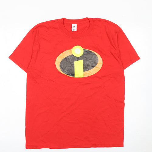 Fruit of the Loom Men's Red The Incredibles T-Shirt Medium Cotton