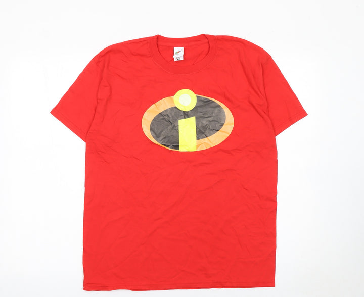 Fruit of the Loom Men's Red The Incredibles T-Shirt Medium Cotton