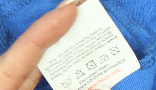 Bench Men Blue L Crew Neck Cotton Short Sleeve T-Shirt