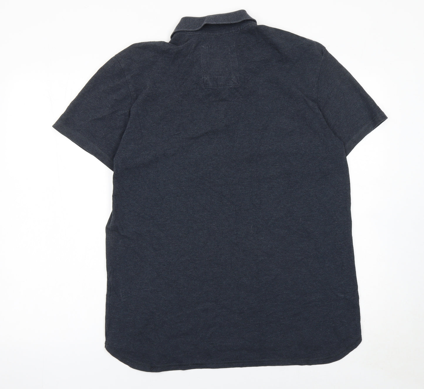 G-Star RAW Men's Blue Cotton Polo Shirt Size L Short Sleeve Logo