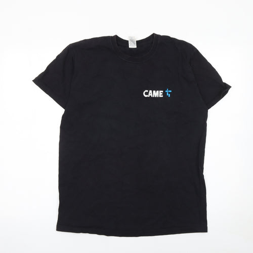 Fruit of the Loom Men's Black CAME Logo Short Sleeve Cotton T-Shirt Medium