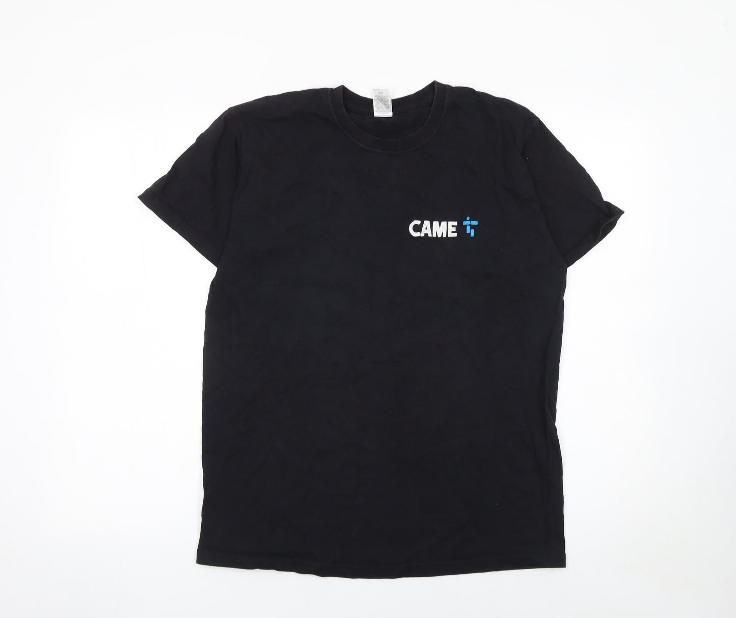 Fruit of the Loom Men's Black CAME Logo Short Sleeve Cotton T-Shirt Medium