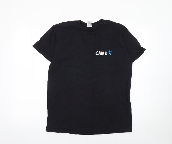 Fruit of the Loom Men's Black CAME Logo Short Sleeve Cotton T-Shirt Medium
