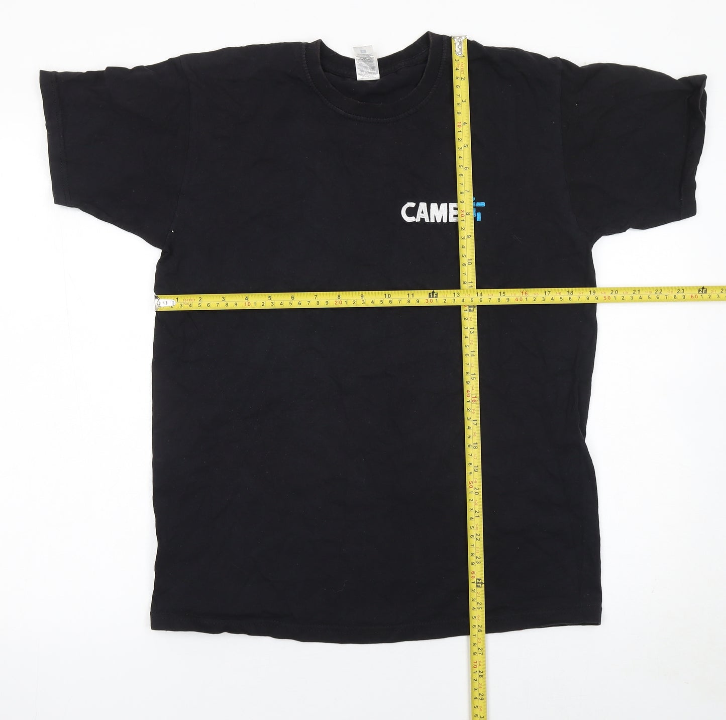 Fruit of the Loom Men's Black CAME Logo Short Sleeve Cotton T-Shirt Medium
