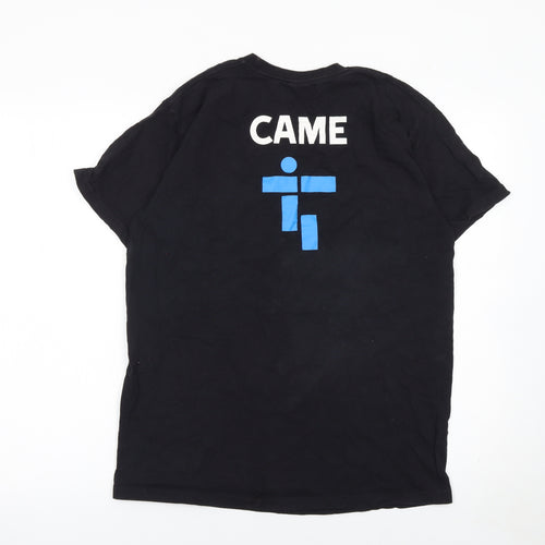 Fruit of the Loom Men's Black CAME Logo Short Sleeve Cotton T-Shirt Medium
