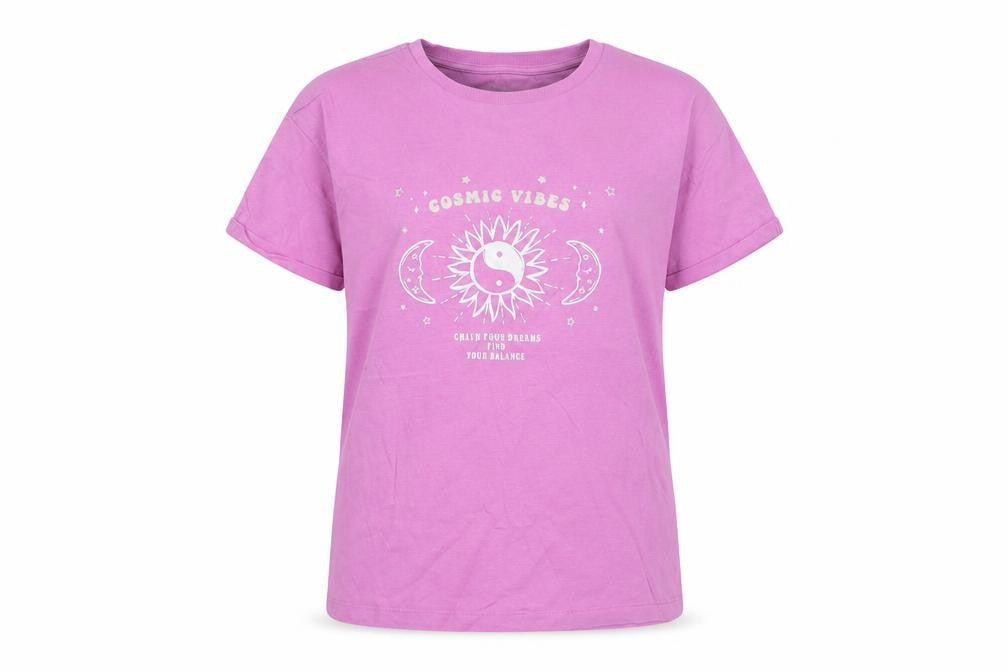 Marks and Spencer Girls Pink Cosmic Vibes T-Shirt 12-13 Years 100% Cotton