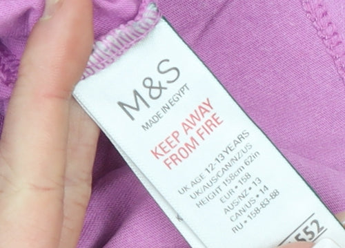 Marks and Spencer Girls Pink Cosmic Vibes T-Shirt 12-13 Years 100% Cotton