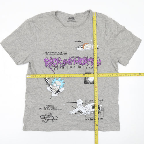 Rick and Morty Adult Swim Grey Graphic T-Shirt Men’s Medium