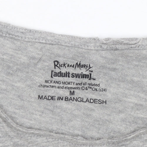 Rick and Morty Adult Swim Grey Graphic T-Shirt Men’s Medium