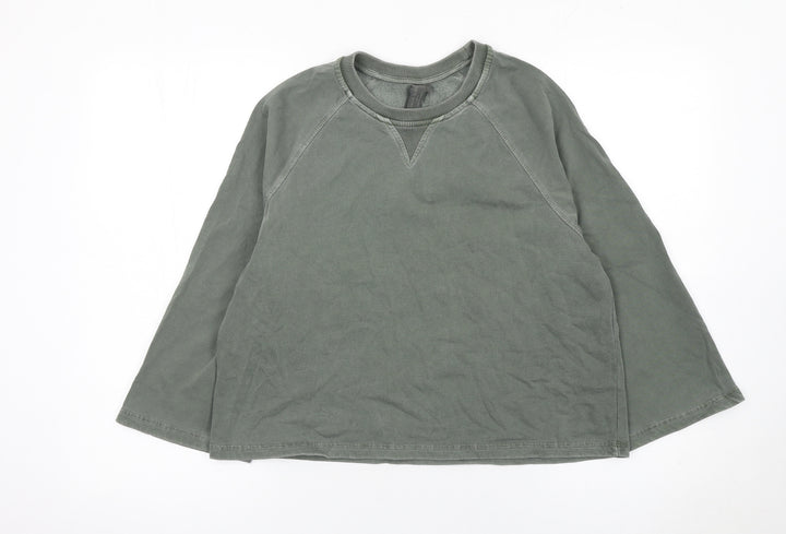 Sweaty Betty Womens Green Cotton Pullover Sweatshirt Size S