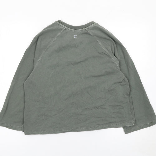 Sweaty Betty Womens Green Cotton Pullover Sweatshirt Size S