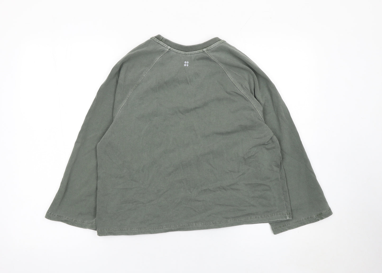 Sweaty Betty Womens Green Cotton Pullover Sweatshirt Size S