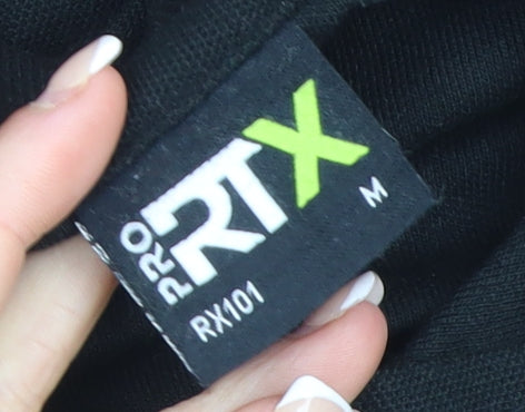 Pro RTX Men’s Black Polo Shirt M Workwear Logo Short Sleeve