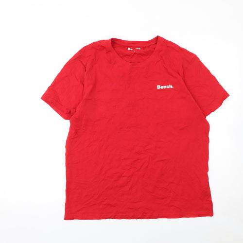 Bench Men’s Red Cotton Crew Neck Short Sleeve T-Shirt L