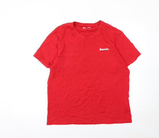 Bench Men’s Red Cotton Crew Neck Short Sleeve T-Shirt L