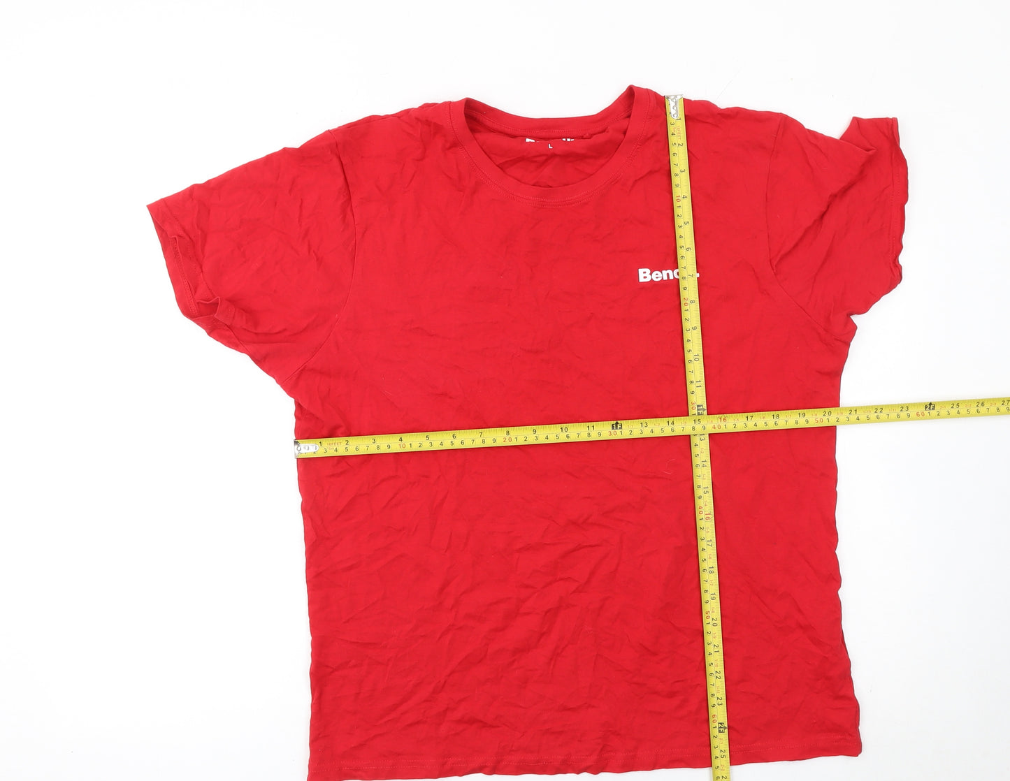 Bench Men’s Red Cotton Crew Neck Short Sleeve T-Shirt L