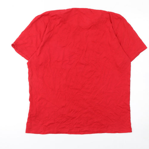 Bench Men’s Red Cotton Crew Neck Short Sleeve T-Shirt L