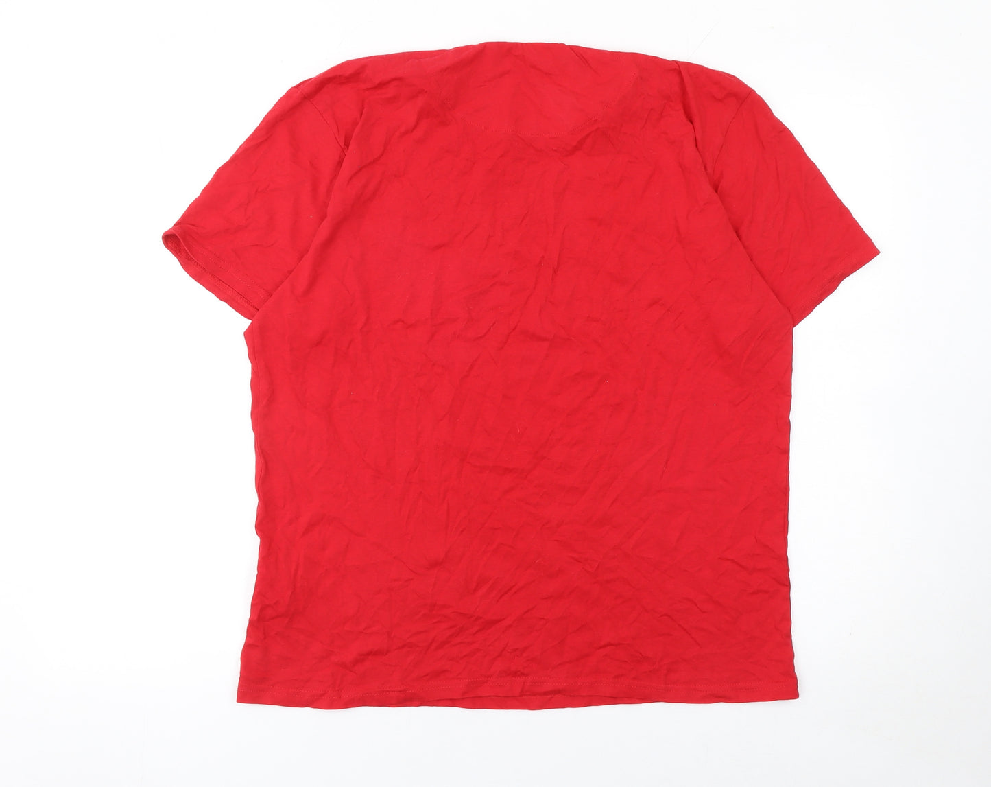 Bench Men’s Red Cotton Crew Neck Short Sleeve T-Shirt L