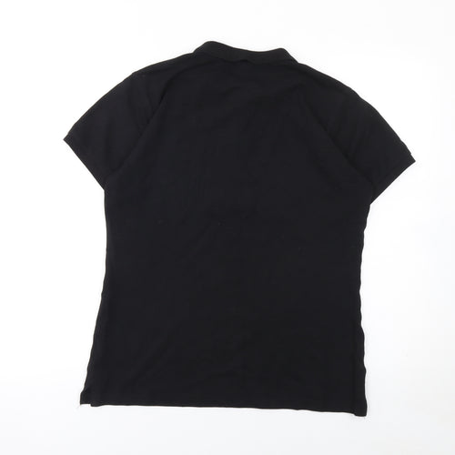 Russell Men's Black Stretch Cotton Polo Shirt Size L Classic Fit