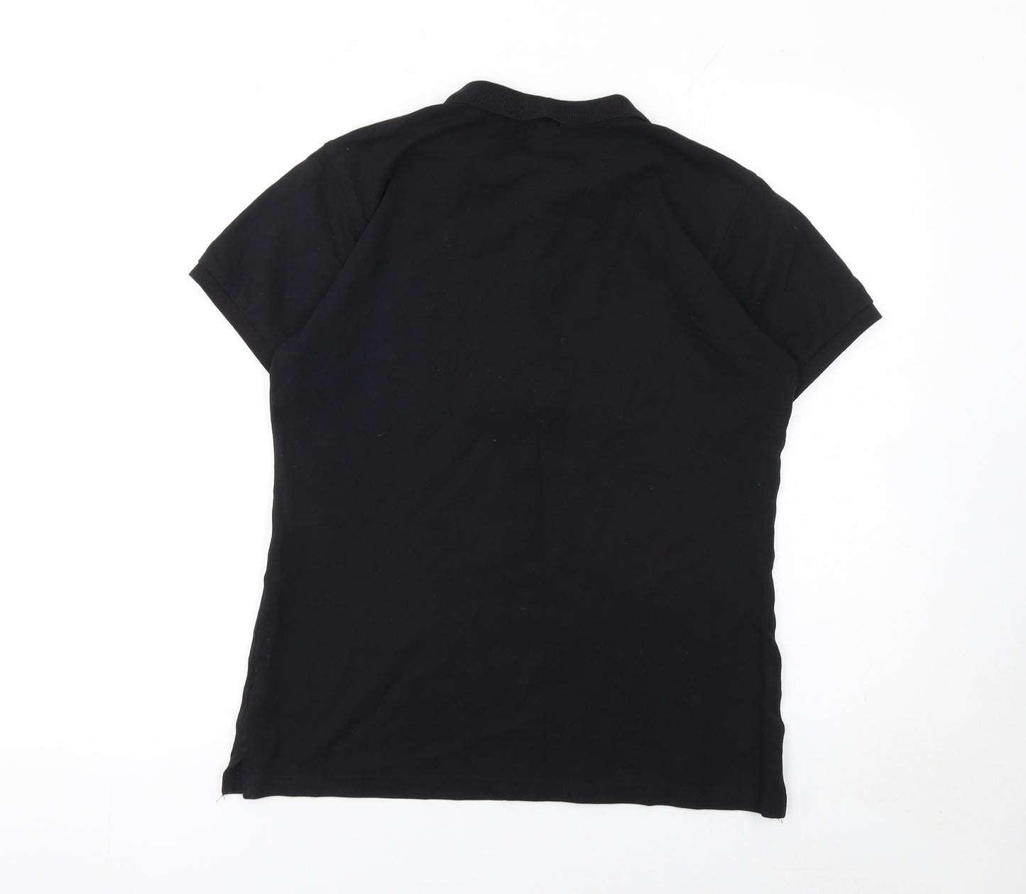 Russell Men's Black Stretch Cotton Polo Shirt Size L Classic Fit