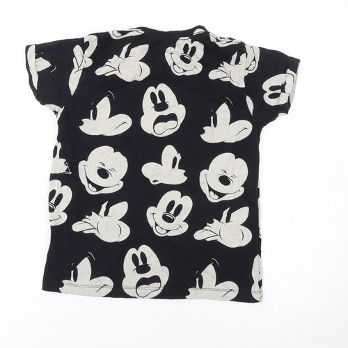 Disney Little Eleven Paris Girls Black Mickey Mouse T-Shirt Age 8