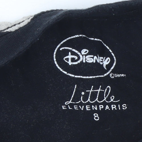 Disney Little Eleven Paris Girls Black Mickey Mouse T-Shirt Age 8