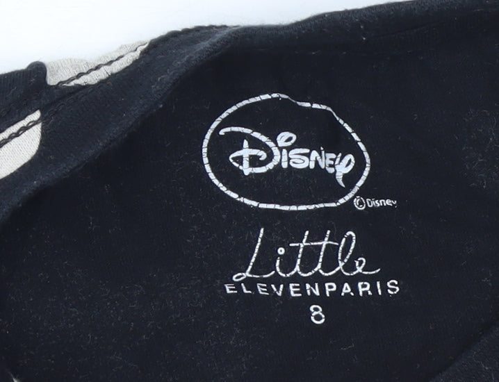 Disney Little Eleven Paris Girls Black Mickey Mouse T-Shirt Age 8