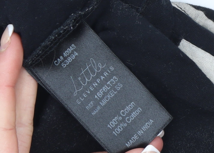 Disney Little Eleven Paris Girls Black Mickey Mouse T-Shirt Age 8